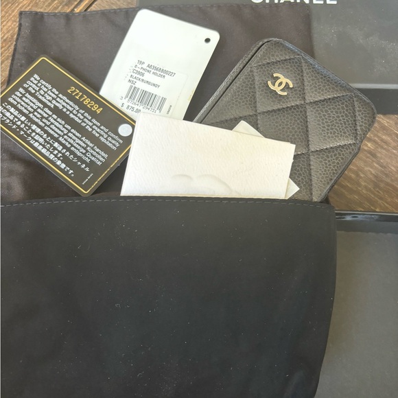 Chanel I Phone Case Cover Quilted Caviar Black - Picture 8 of 9